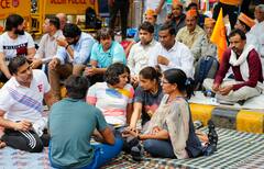 Wrestler's Protest: जंतर-मंतरवर आंदोलनकर्त्या कुस्तीपटूंचा सराव अभ्यास!