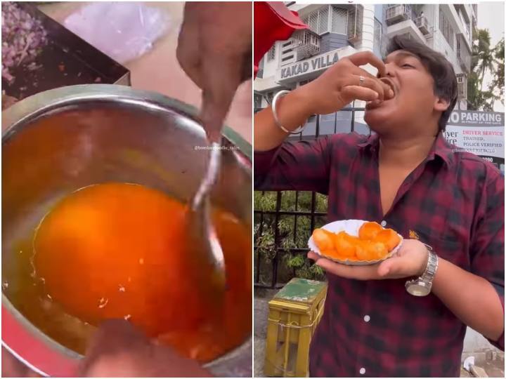 Street vendor launches delicious Mango Panipuri in mango season ये पानीपुरी नहीं आमपुरी है! आमरस से बना दिए अजीबोगरीब गोलगप्पे... वीडियो देख दिमाग चकरा जाएगा