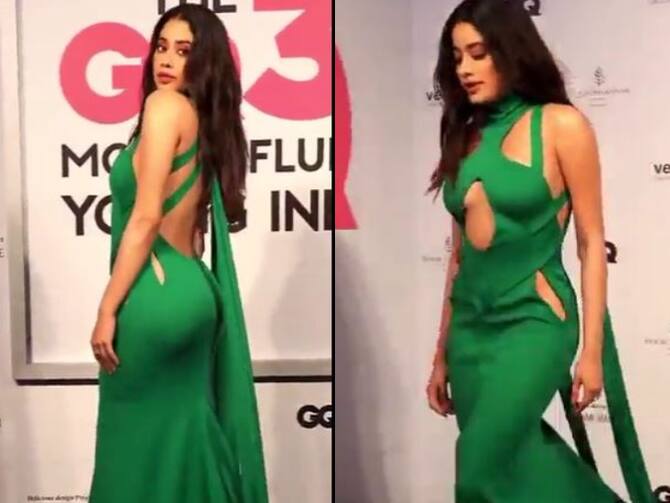 Janhvi Kapoor Trolled On Social Media For Wearing Green Backless Thigh-High  Slit Dress Social Media Users Compare With Urfi Javed | Janhvi Kapoor Viral  Video: थाई-हाई स्लिट बैकलेस ड्रेस में जाह्नवी कपूर