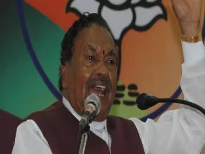 Eshwarappa Stops Tamil Nadu Anthem At Campaign Meet In Shivamogga, DMK Demands TN BJP's Apology Eshwarappa Stops Tamil Nadu Anthem At Campaign Meet In Shivamogga, DMK Demands TN BJP's Apology