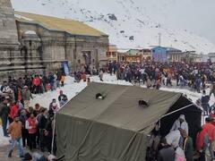 केदारनाथ पैदल मार्ग पर भैरव गदेरा ग्लेशियर में लगा जाम, यात्रियों को हो रही परेशानी