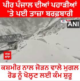 Snowfall । ਪੀਰ ਪੰਜਾਲ ਦੀਆਂ ਪਹਾੜੀਆਂ 'ਤੇ ਪਈ ਤਾਜ਼ਾ ਬਰਫ਼ਬਾਰੀ ਕਸ਼ਮੀਰ ਨਾਲ ਜੋੜਨ ਵਾਲੇ ਮੁਗਲ ਰੋਡ ਨੂੰ ਖੋਲ੍ਹਣ ਲਈ ਕੰਮ ਸ਼ੁਰੂ