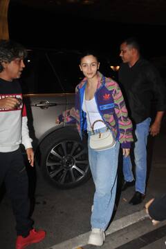 Met Gala 2023 के लिए रवाना हुई Alia Bhatt,  बैगी फिट डेनिम के साथ कलरफुल जैकेट में लगीं स्टनिंग