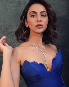 Rakul Preet Singh Stuns In A Blue Off Shoulder Gown. See Pics