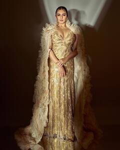 Huma Qureshi Slips Into An Golden Ensemble In Latest Pictures