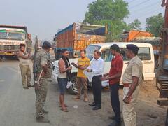 ट्रक ड्राइवर को थप्पड़ मारना सिपाही को पड़ा भारी, चालकों ने माफी की मांग करते हुए जाम किया हाइवे