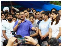 Delhi CM Arvind Kejriwal Meets Wrestlers Protesting Against WFI Chief Brij Bhushan Singh In Jantar Mantar. In Pics