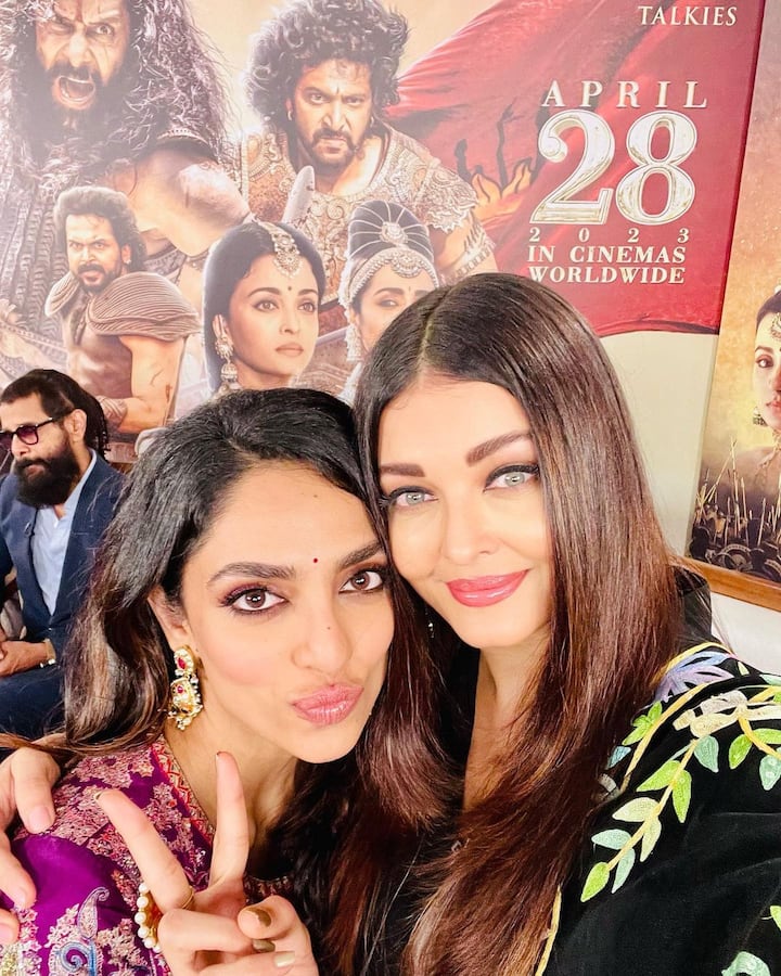 Aishwarya Rai Bachchan, Vikram, Jayam Ravi, Karthi and Trisha, Aishwarya Lekshmi, Sobhita Dhulipala, Prakash Raj, Jayaram, Prabhu, R Sarathkumar, Parthiban, and Vikram Prabhu are just a few of the top stars from the Indian entertainment industry to appear in the two-part magnum opus. (All Image: @aishwaryaraibachchan_arb/instagram).