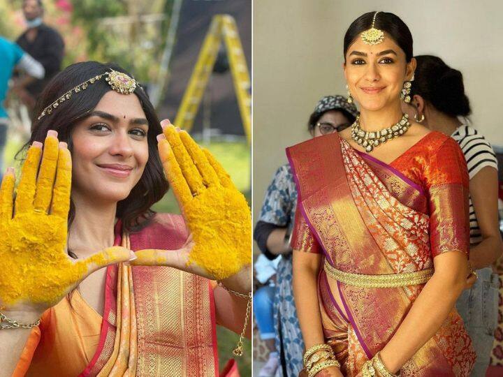 Mrunal Thakur Latest Pics: बी टाउन एक्ट्रेस मृणाल ठाकुर की लेटेस्ट तस्वीरें सोशल मीडिया पर सामने आई हैं. इन फोटो में मृणाल ठाकुर दुल्हन जैसे लुक में नजर आ रही हैं.