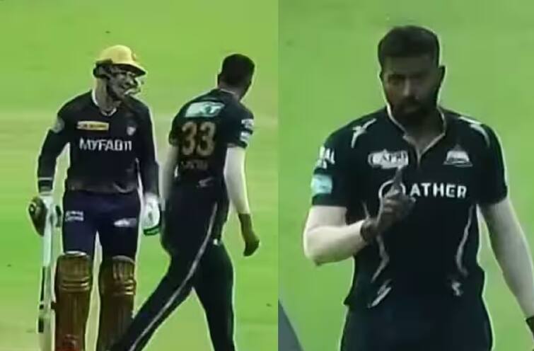 ipl 2023 -gujarat titans captain hardik pandya got angry on kkr batsman rahmanullah gurbaz watch video 2023 Ipl live marathi News कोलकात्याच्या खेळाडूवर भडकला हार्दिक पांड्या, व्हिडीओ व्हायरल