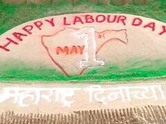 Maharashtra Din 2023: गर्जा महाराष्ट्र माझा... महाराष्ट्र दिनानिमित्त रविराज चिपकर यांनी साकारलं वाळुशिल्प