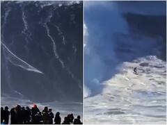 115 फुट ऊंची लहर की सवारी करते हुए शख्स ने की सर्फिंग, वीडियो देख नहीं होगा यकीन