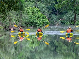 Kanger Valley National Park Kayaking starts with river rafting Chhattisgarh Tourism ann | Chhattisgarh Tourism: कांगेर घाटी नेशनल पार्क में रिवर राफ्टिंग के साथ कयाकिंग की हुई शुरुआत ...