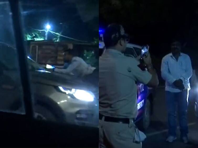 Caught On Camera Delhi Man Drives Car For Several Kilometers Man Hangs On Bonnet Caught On Camera: Delhi Man Drives Car For Several Kilometers As A Man Hangs On Bonnet