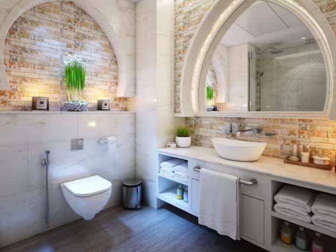 ਵਾਸ਼ਰੂਮ ਵਿੱਚ ਸਿੰਕ ਅਤੇ ਟਾਇਲਟ ਸੀਟ ਦੋਵੇਂ ਹਨ। ਇਸ ਵਿੱਚ ਸ਼ੀਸ਼ੇ ਨੂੰ ਵੀ ਥਾਂ ਦਿੱਤੀ ਜਾ ਸਕਦੀ ਹੈ। ਪਰ ਇੱਥੇ ਨਹਾਉਣ ਅਤੇ ਕੱਪੜੇ ਬਦਲਣ ਦੀ ਕੋਈ ਥਾਂ ਨਹੀਂ ਹੈ। ਇਹ ਜਿਆਦਾਤਰ ਮਾਲਾਂ, ਸਿਨੇਮਾ ਘਰਾਂ, ਦਫਤਰਾਂ ਆਦਿ ਵਿੱਚ ਮਿਲਦੇ ਹਨ।