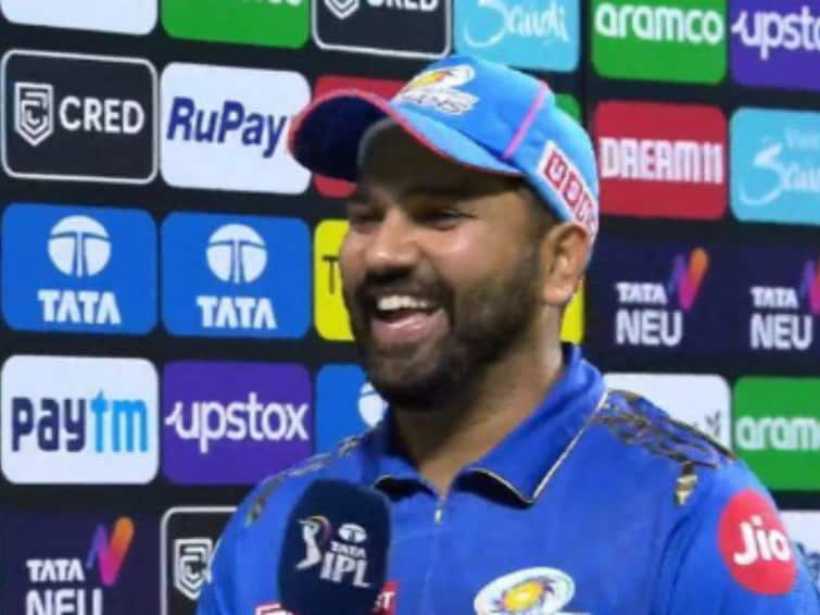 IPL 2023 MI vs RR Rohit Sharma Birthday Rohit Sharma Jokes With Harsha Bhogle In Mumbai vs Rajasthan Post-Match Presentation '35th Not 36th': Birthday Boy Rohit Sharma Pulls Harsha Bhogle's Leg In Post-Match Presentation