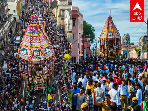 Thanjavur Ther thiruvizha : கழுகுப்பார்வையில் தஞ்சாவூர் பெரிய கோயில் சித்திரை தேரோட்டம்!