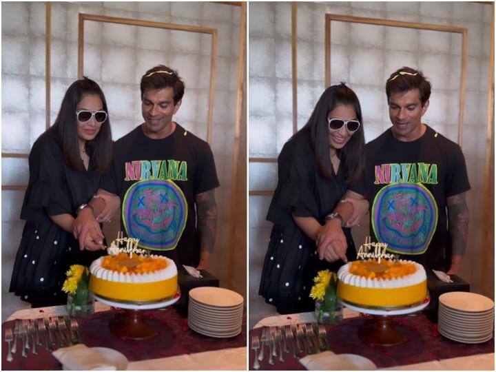 Bipasha Basu Karan Singh Grover Celebrates 7th Wedding Anniversary Shares Celebration Video Watch: 'पहले किया डांस, फिर काटा केक', Bipasha-Karan ने यूं सेलिब्रेट की 7वीं वेडिंग एनिवर्सरी, एक्ट्रेस ने शेयर की झलक