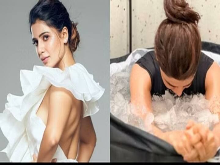 Samantha Ice Bath: ஐஸ் டப்பில் மூழ்கி சமந்தா அனுபவித்த டார்ச்சர்..! ரசிகர்கள் ஷாக்..! Samantha experiences torture with ice bath recovery and seriously practicing for citadel Samantha Ice Bath: ஐஸ் டப்பில் மூழ்கி சமந்தா அனுபவித்த டார்ச்சர்..! ரசிகர்கள் ஷாக்..!