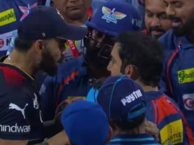 IPL 2023: Watch: Heated Exchange Between Virat Kohli, Gautam Gambhir After LSG vs RCB IPL 2023 IPL 2023: વિરાટ કોહલી અને ગૌતમ ગંભીર વચ્ચે મેચ બાદ થયો જોરદાર ઝઘડો, વીડિયો થયો વાયરલ