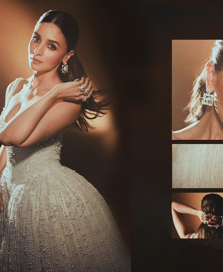 Alia’s look was inspired by by supermodel Claudia Schiffer's 1992 Chanel bridal look.