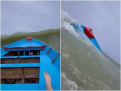 समुद्र में फुल स्पीड में दौड़ रही थी पर्यटकों से भरी नाव, लहर आई तो एक ही झटके में बिखर गए लोग