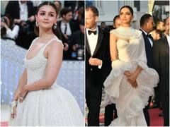 आलिया के मेट गाला डेब्यू गाउन की दीपिका के कान्स लुक से हो रही तुलना, तस्वीरें वायरल