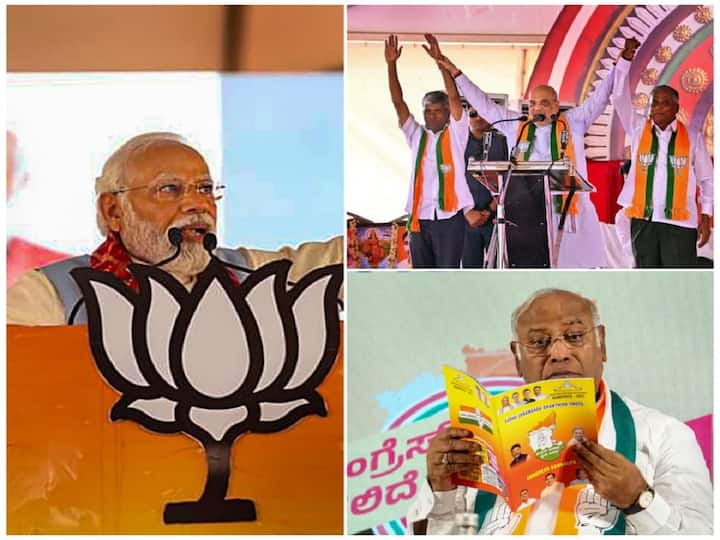 As the Karnataka Assembly elections approach, poll campaigning from all political parties has reached a fever pitch across the state. Take a look at the state's star-studded campaigning.