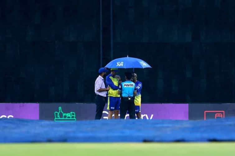 IPL 2023 CSK vs LSG match called off due to rain at Ekana Sports City Stadium 2023 Ipl live marathi News लखनौ-चेन्नई यांच्यातील सामन्यात पावसाचा 'विजय', दोन्ही संघाला एक एक गुण