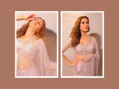 Nargis Fakhri Dazzles In A Sequined Saree. Take A Look