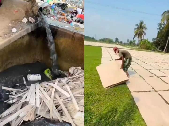 कचरे को रिसाइकल करके ऐसे बनता है कागज...! Video देख होगी हैरानी recycling waste into sheets of paper Harsh Goenka Viral video कचरे को रिसाइकल करके ऐसे बनता है कागज...! Video देख होगी हैरानी