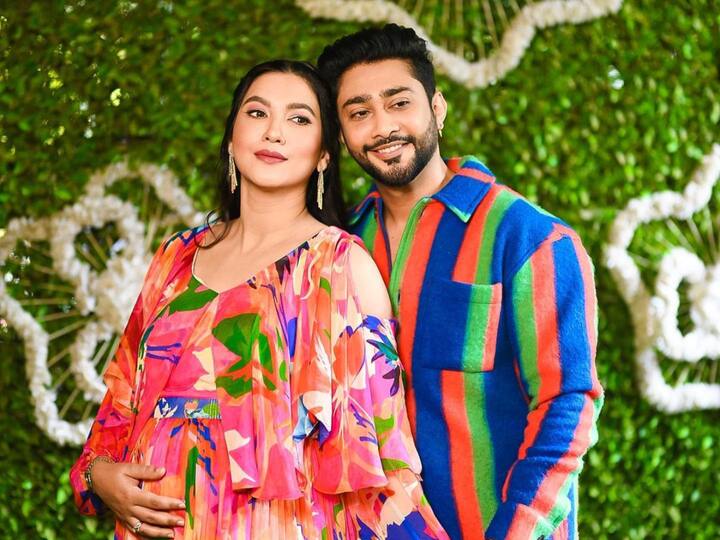 Gauahar Khan and Zaid Darbar celebrated their baby shower recently. Both opted for printed outfits and looked adorable. Check out pics.