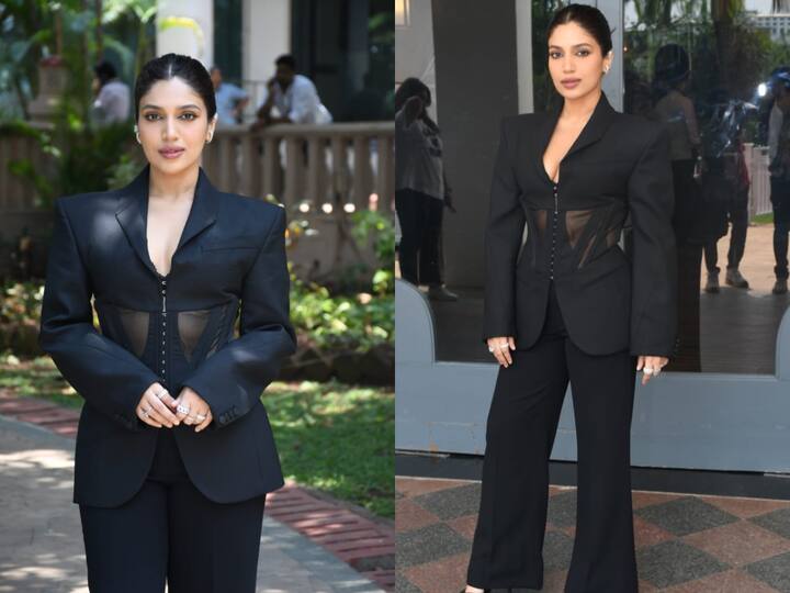 It's safe to say that pantsuits are in trend. On Thursday, Bhumi Pednekar showed up in a black classic pantsuit.