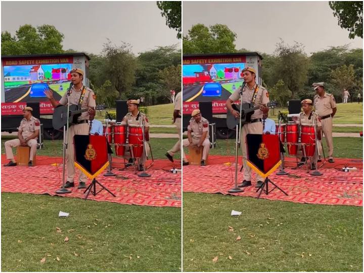 पार्क में आतिफ असलम का गाना गाते नजर आया पुलिसकर्मी , आवाज के लोग हो रहे हैं दीवाने Delhi cop Rajat Rathor sang Atif Aslam Tera Hone Laga Hu in a park पार्क में आतिफ असलम का गाना गाते नजर आया पुलिसकर्मी , आवाज के लोग हो रहे हैं दीवाने