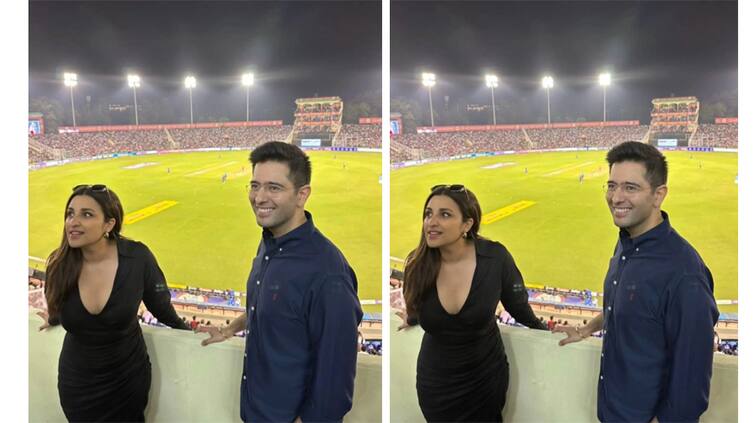 Parineeti Chopra-Raghav Chadha arrived to watch the IPL match amidst the news of marriage the pictures are going viral Parineeti-Raghav Wedding: ਪਰਿਣੀਤੀ ਚੋਪੜਾ-ਰਾਘਵ ਚੱਢਾ ਵਿਆਹ ਦੀਆਂ ਖਬਰਾਂ ਵਿਚਾਲੇ IPL ਮੈਚ ਦੇਖਣ ਪਹੁੰਚੇ, ਵਾਇਰਲ ਹੋ ਰਹੀਆਂ Pics