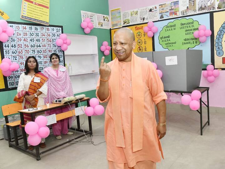UP Nikay Chunav: उत्तर प्रदेश के मुख्यमंत्री योगी आदित्यनाथ ने निकाय चुनाव के लिए गोरखपुर की वार्ड संख्या-797 में मतदान किया. वोट डालने के बाद सीएम योगी ने विक्ट्री साइन दिखाकर अपनी प्रतिक्रिया दी.