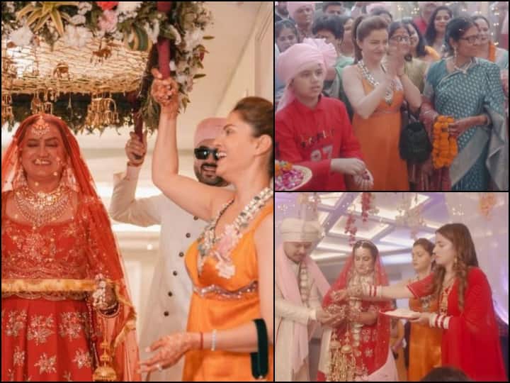 Bigg Boss 14 Winner Rubina Dilaik Attends Sister Rohini Wedding watch video Rubina Dilaik Sister Wedding: बहन की शादी में स्टाइलिश अंदाज में नजर आईं रुबीना दिलैक, ब्राइडल एंट्री में पति के साथ की फुल ऑन मस्ती