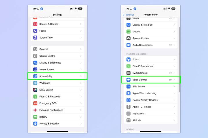 सबसे पहले आप पासकोड की जगह पर मार्कर लगाओ. ऐसा मार्कर जो स्क्रीन से आसानी से साफ हो जाए. अब सेटिंग > एक्सेसिबिलिटी > वॉयस कंट्रोल पर जाएं.