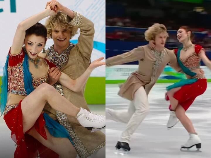 Ice Skating करते हुए हिंदी गानों पर डांस कर रही विदेशी जोड़ी, खूब देखा जा रहा Video Olympic Champion dancing on Bollywood songs while doing Ice Skating viral video Ice Skating करते हुए हिंदी गानों पर डांस कर रही विदेशी जोड़ी, खूब देखा जा रहा Video