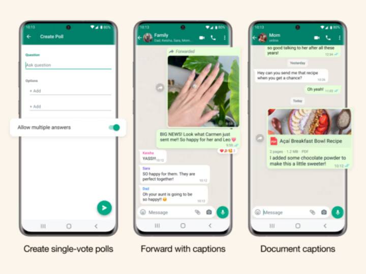 WhatsApp New Features : मेटाने लाँच केलं नवीन WhatsApp फीचर्स, मेसेज फॉरवर्ड करताना एडिट करता येणार! meta lounch a new feature WhatsApp feature provide edit option to forwarded documents tech news marathi WhatsApp New Features : मेटाने लाँच केलं नवीन WhatsApp फीचर्स, मेसेज फॉरवर्ड करताना एडिट करता येणार!