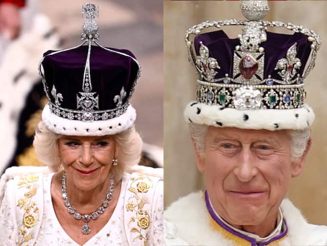 Camilla and Charles in their crowns