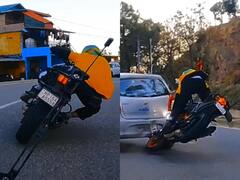 तेज रफ्तार बाइक दौड़ाकर स्टंट दिखा रह था युवक, सामने अचानक आ गई कार और हुई जोरदार टक्कर