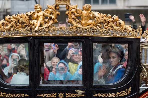 Catherine, Princess of Wales, waved to the people as she made her way back to the palace. (Image Source: Getty)
