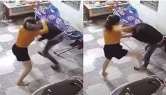 ਘਰ 'ਚ ਵੜਦਿਆਂ ਹੀ ਪਤੀ ਦੀ ਹੋਣ ਲੱਗੀ ਕੁੱਟਮਾਰ, ਲੱਤਾਂ-ਮੁੱਕੇ ਮਾਰਨ ਦੀ ਪਤਨੀ ਦੀ ਵੀਡੀਓ ਹੋਈ ਵਾਇਰਲ