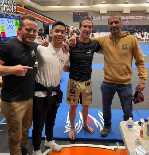 In some of the pics, Zuckerberg can be seen competing against the players. In one of the pictures, the Facebook co-founder is seen posing with a group of people.