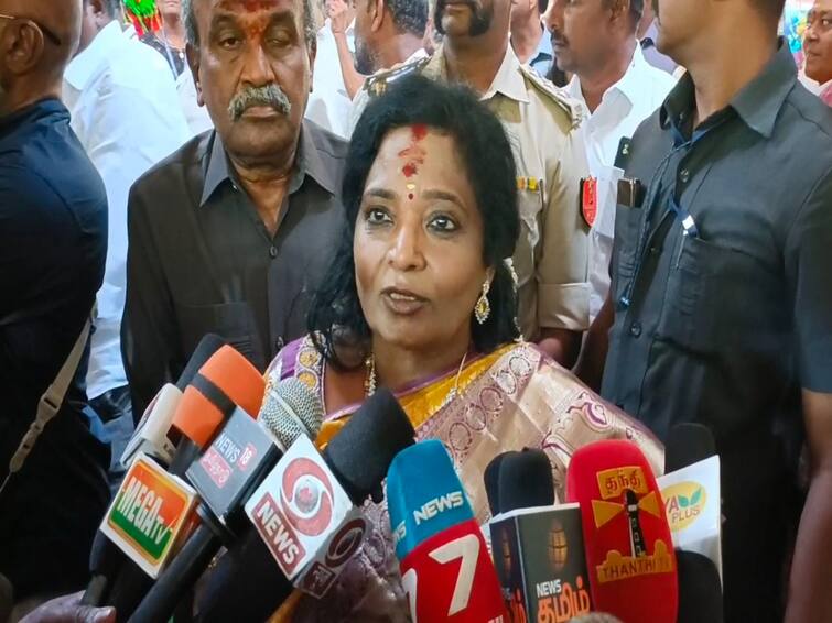 Governor Tamilisai Soundararajan said that when DMK was the opposition party those who petitioned the governor are now criticizing the governor TNN திமுக எதிர்க்கட்சியாக இருந்தபோது ஆளுநரை தேடித்தேடி மனு கொடுத்தவர்கள் இன்றைக்கு ஆளுநரை விமர்சிக்கிறார்கள் -  ஆளுநர் தமிழிசை