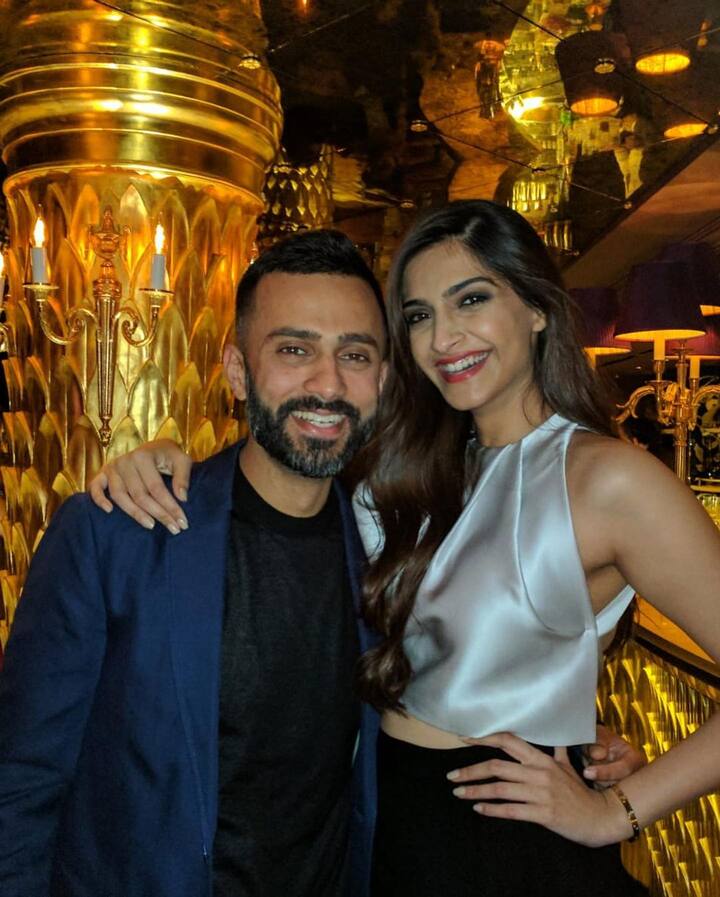 Sonam took to Instagram and shared a bunch of pictures with her husband Anand Ahuja.
