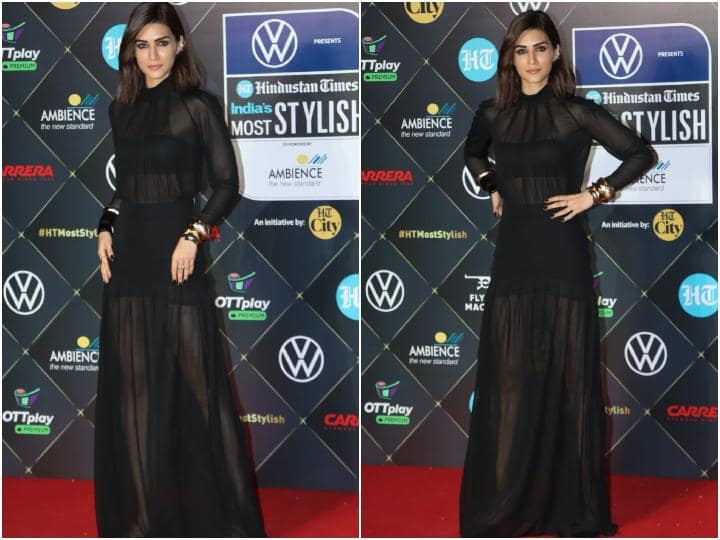 Kriti Sanon Pics: संडे की शाम एक अवॉर्ड फंक्शन बॉलीवुड सितारों के नाम रहा. इवेंट में पहुंटे तमाम सेलेब्स के बीच 'शहजादा' एक्ट्रेस कृति सेनन भी ग्लैमरस अंदाज में स्पॉट की गई थीं.