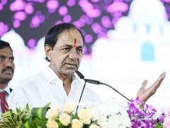 Telangana CM KCR Lays Foundation Stone For 400 Feet Hare Krishna Tower In Hyderabad