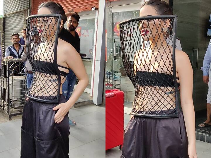 Uorfi Javed new look use police shild for her dress social media viral Uorfi Javed का नया कारनामा, बना ली ऐसी ड्रेस कि यूजर्स बोले- ये तो लाठी चार्ज वाला प्रोटेक्शन है